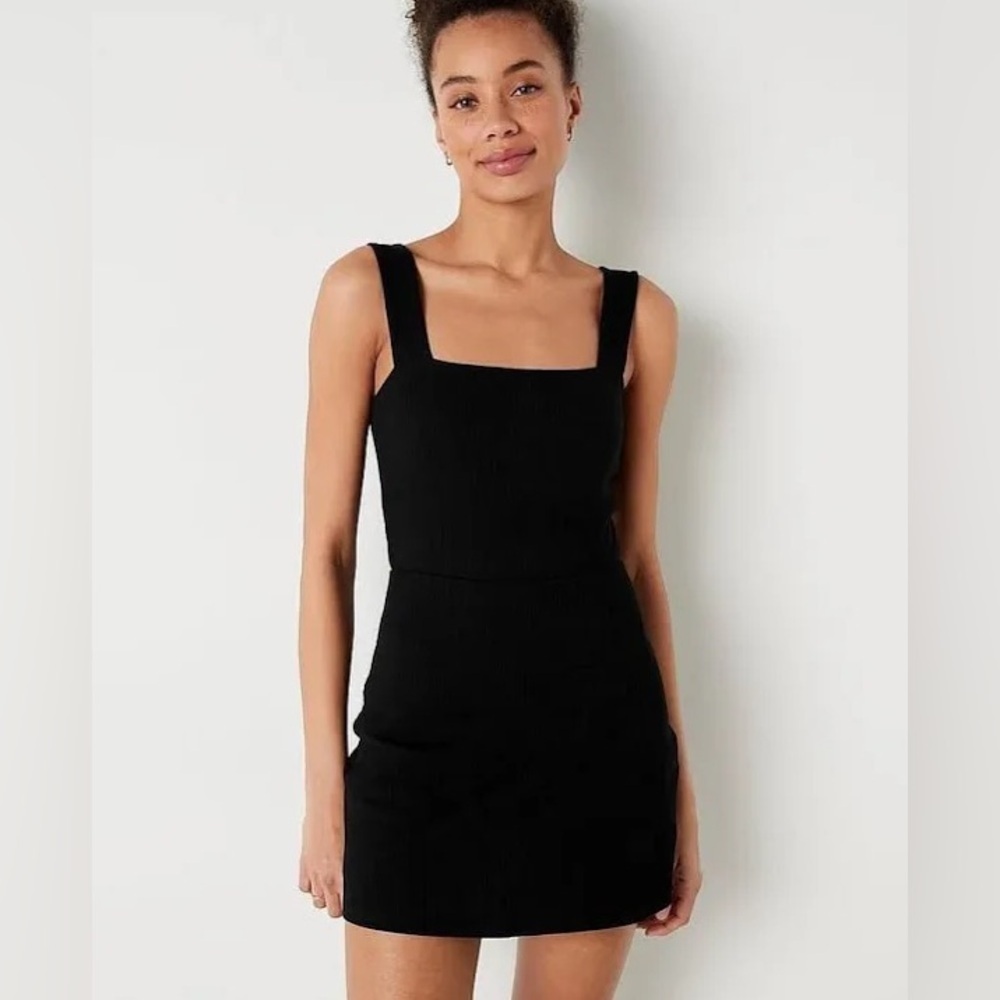 PINK Victoria's Secret Black Sleeveless Tennis Mini Dress with Shorts